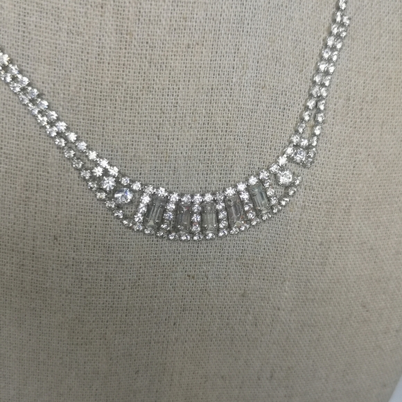 Vintage Crystal Baguette Necklace - Picture 2 of 5